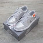 Giày Nike Air Jordan 1 Retro Low OG Neutral Grey Metallic Silver Real