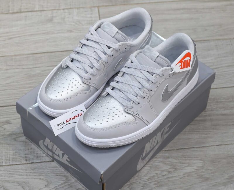 Giày Nike Air Jordan 1 Retro Low OG Neutral Grey Metallic Silver Real