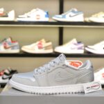 Giày Nike Air Jordan 1 Retro Low OG Neutral Grey Metallic Silver Real