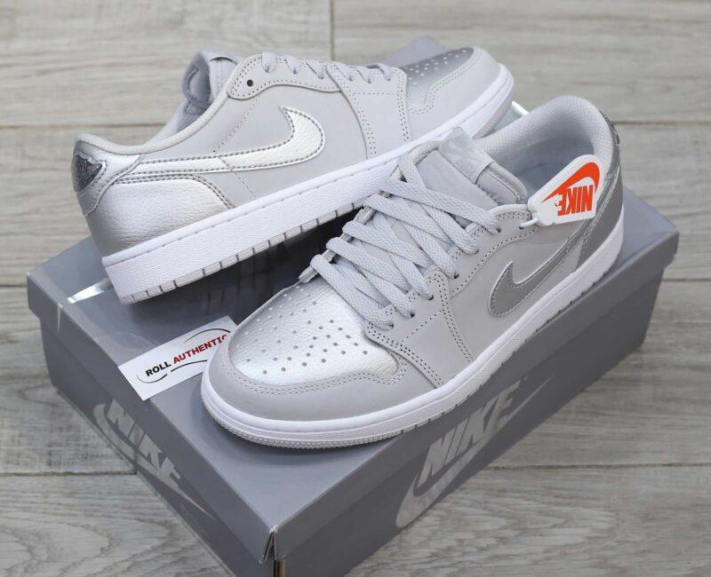 Giày Nike Air Jordan 1 Retro Low OG Neutral Grey Metallic Silver Real