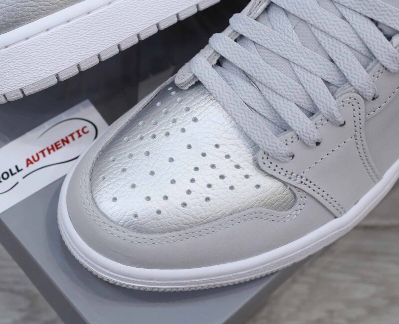 Giày Nike Air Jordan 1 Retro Low OG Neutral Grey Metallic Silver Real