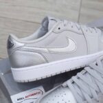 Giày Nike Air Jordan 1 Retro Low OG Neutral Grey Metallic Silver Real