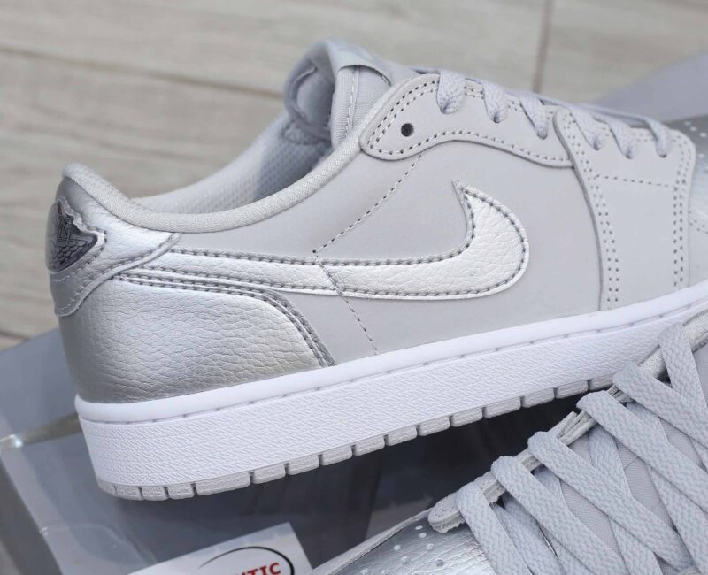 Giày Nike Air Jordan 1 Retro Low OG Neutral Grey Metallic Silver Real