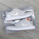 Giày Nike Air Jordan 1 Retro Low OG Neutral Grey Metallic Silver Real