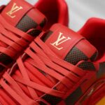 Giày Louis Vuitton LV Trainer Sneaker Damier Pop Rojo Hombre Like Auth