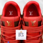 Giày Louis Vuitton LV Trainer Sneaker Damier Pop Rojo Hombre Like Auth