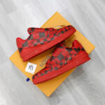 Giày Louis Vuitton LV Trainer Sneaker Damier Pop Rojo Hombre Like Auth