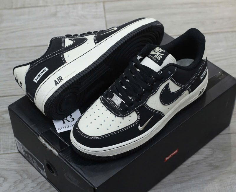 Giày Air Force 1 Supreme Black White Best Quality