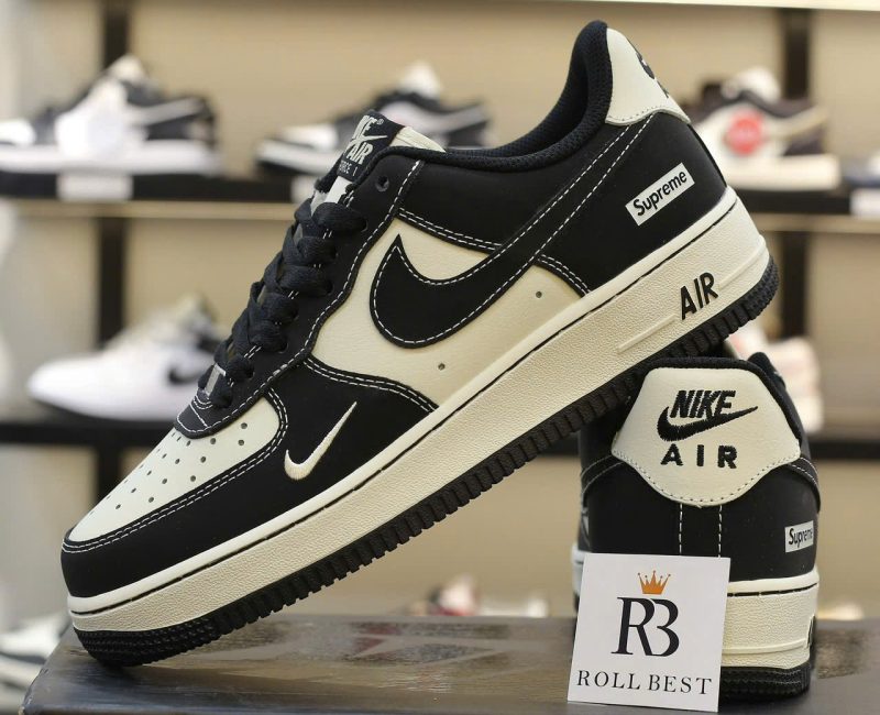 Giày Air Force 1 Supreme Black White Best Quality