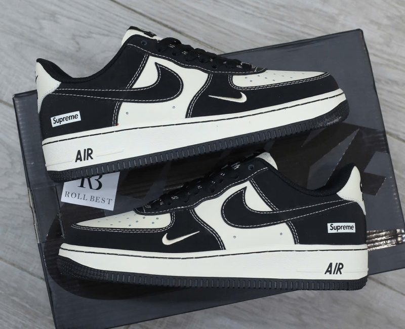 Giày Air Force 1 Supreme Black White Best Quality