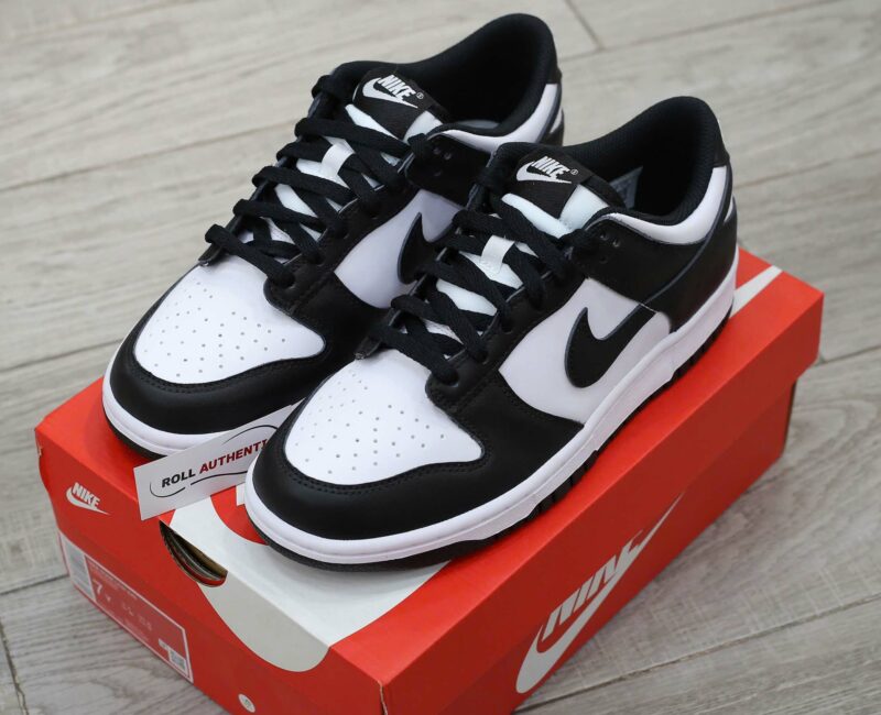 Giày Nike Dunk Low Retro White Black Real