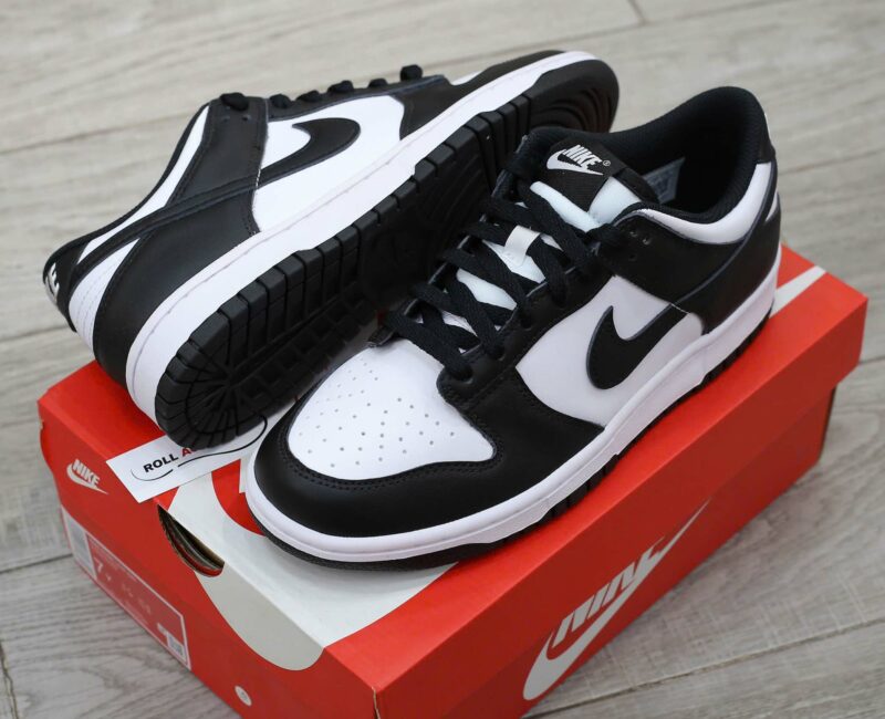 Giày Nike Dunk Low Retro White Black Real