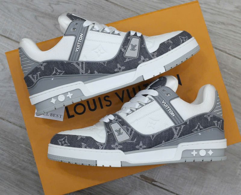 Giày Louis Vuitton LV Trainer Monogram Denim Grey Best Quality