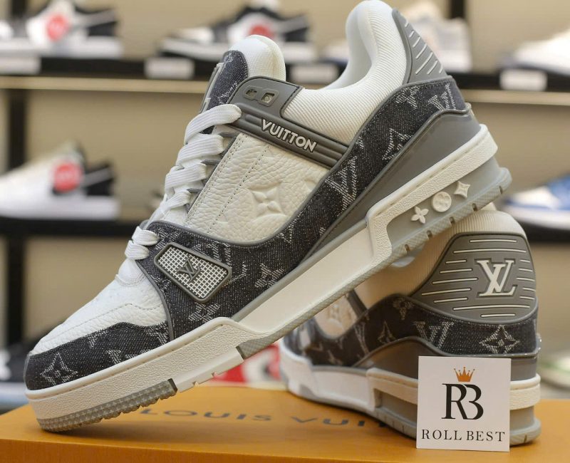 Giày Louis Vuitton LV Trainer Monogram Denim Grey Best Quality