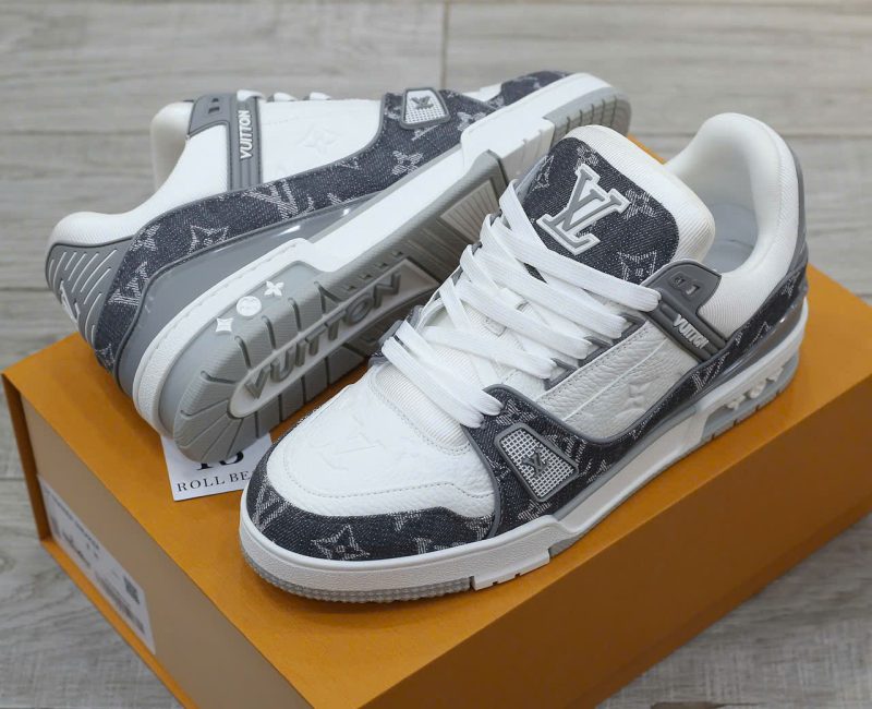 Giày Louis Vuitton LV Trainer Monogram Denim Grey Best Quality