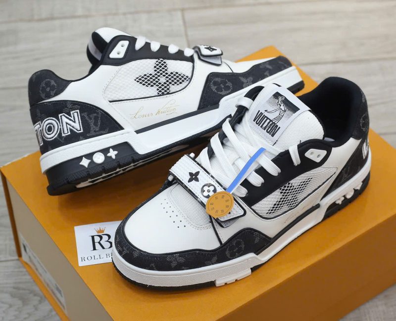 Giày Louis Vuitton LV Trainer ‘Velcro Strap Black White’ Best Quality