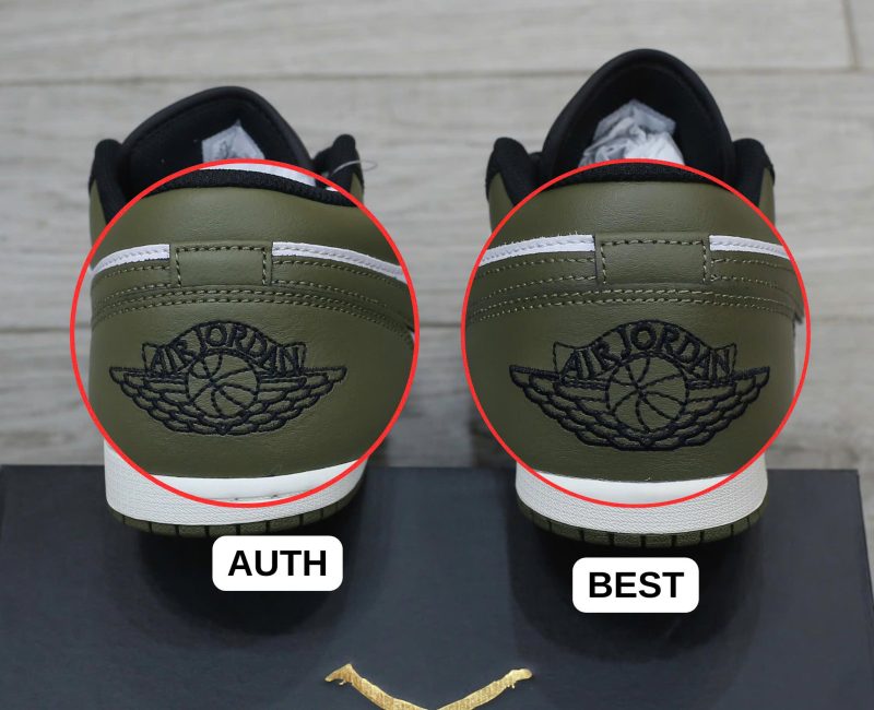 So sánh Giày Nike Air Jordan 1 Low Black Toe Medium Olive Men’s