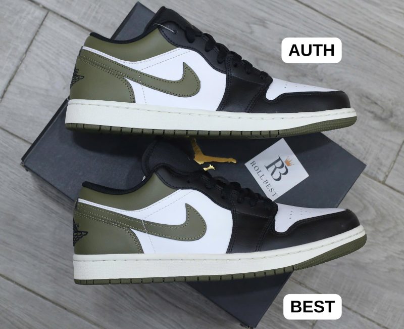 So sánh Giày Nike Air Jordan 1 Low Black Toe Medium Olive Men’s