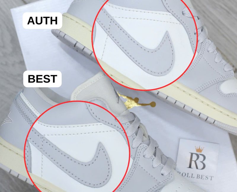 So sánh Nike Air Jordan 1 Low ‘Light Grey Sail’