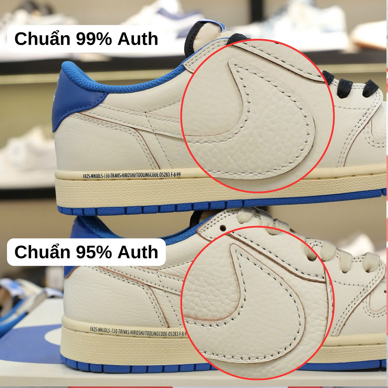 So Sánh Giày Nike Air Jordan 1 Low Travis Scott x Fragment 2.0 2025