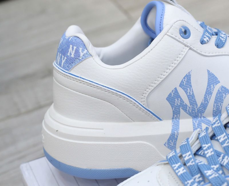 Giày MLB Chunky Liner Denim Monogram White Blue Chuẩn 99% Auth
