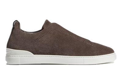 Giày Zegna Brown Suede Triple Stitch Chuẩn 99% Auth