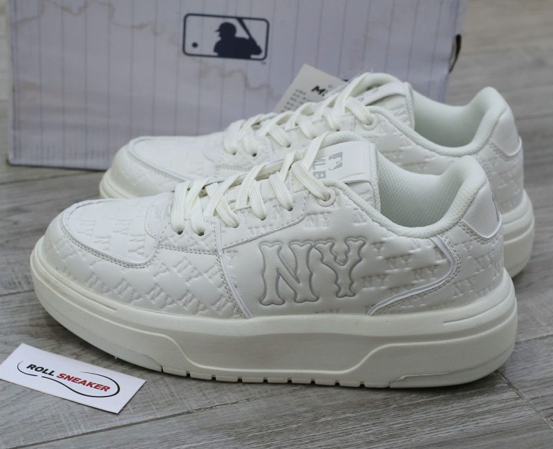 Giày MLB Korea Chunky Liner Embo Mono Cooperstown New York Yankees White Like Auth