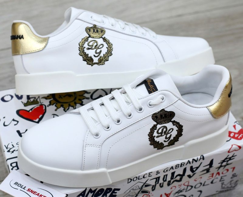 Giày Dolce & Gabbana Calfskin Nappa Portofino With Crown Patch 'White' Best Quality