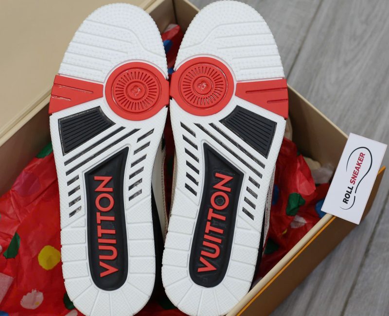 Giày LV Trainer Signature White Black Red Calfskin Best Quality