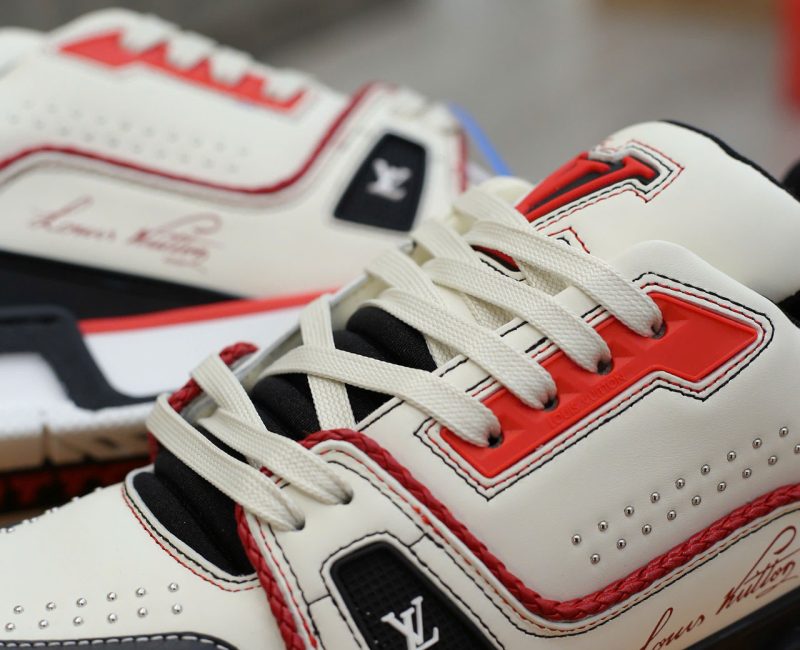 Giày LV Trainer Signature White Black Red Calfskin Best Quality