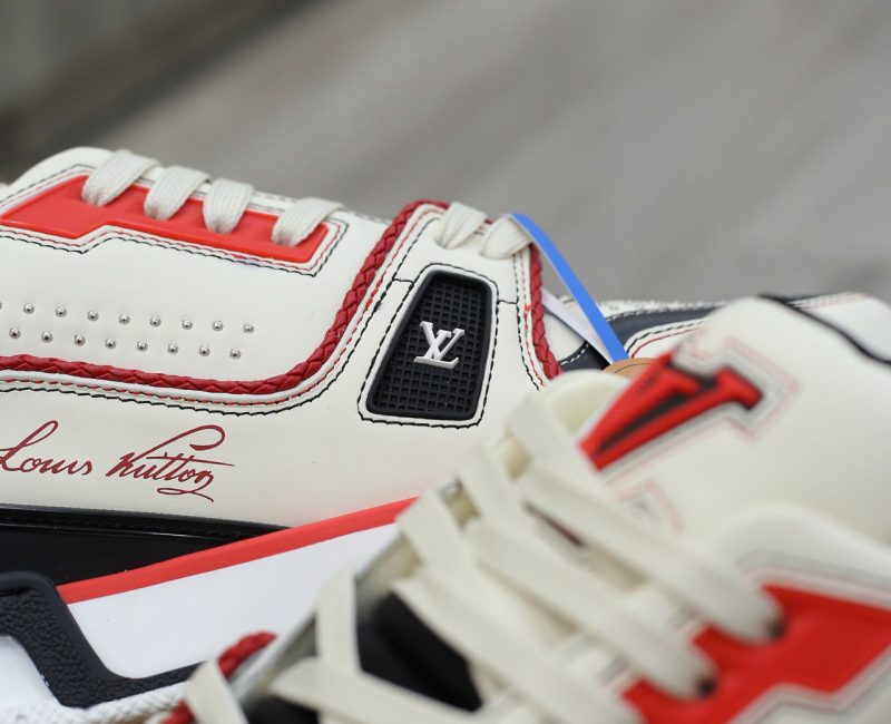 Giày LV Trainer Signature White Black Red Calfskin Best Quality