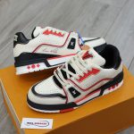 Giày LV Trainer Signature White Black Red Calfskin Best Quality